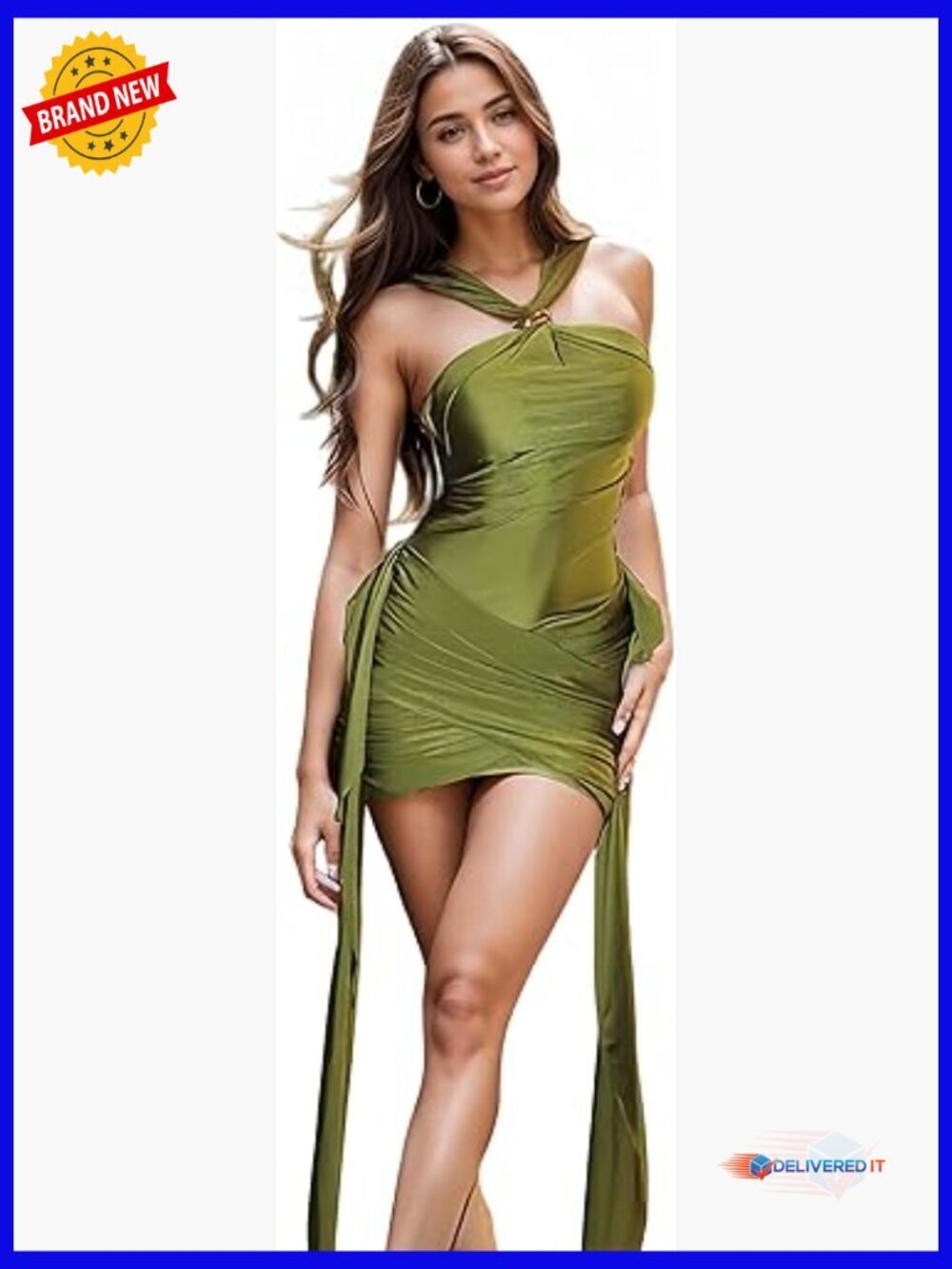 Satin Cowl Neck Backless Mermaid Maxi Dress Formal Evening Gown
